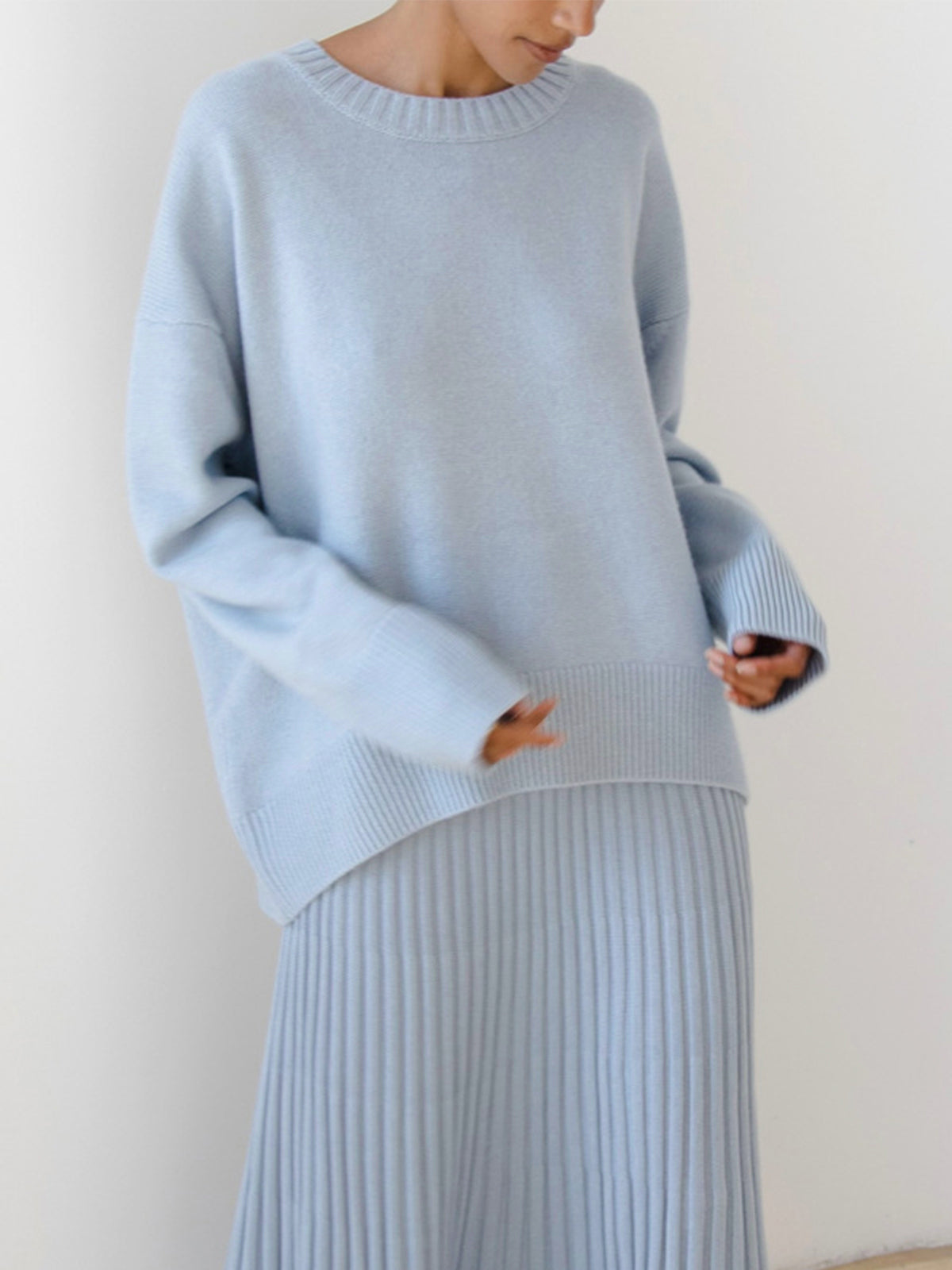 MARA | Oversized Crewneck Wool Knit Sweater