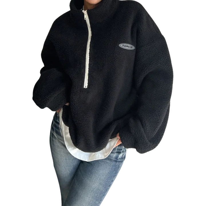 IVORY | Relaxed Fit Half Zip Casual Pullover