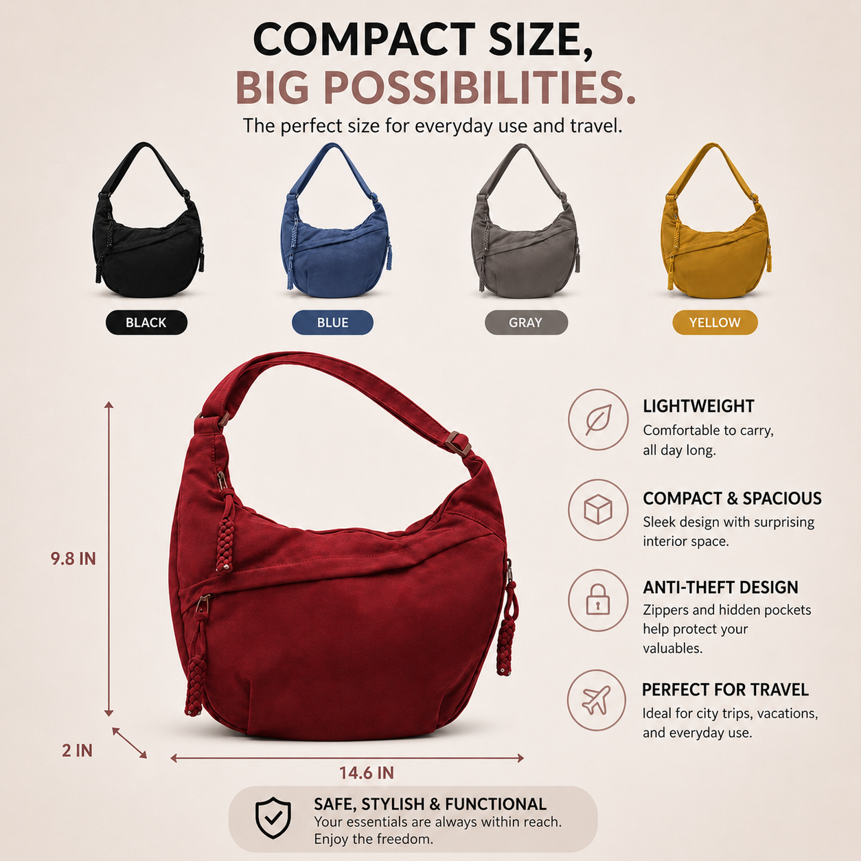 MARA | Stylish Blue Shoulder Bag