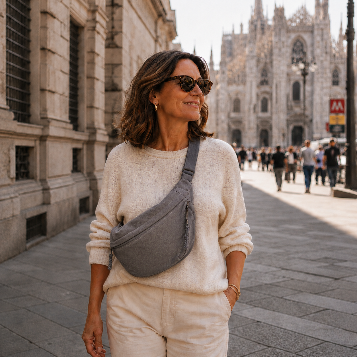 CHIARA | Gray Crossbody Bag