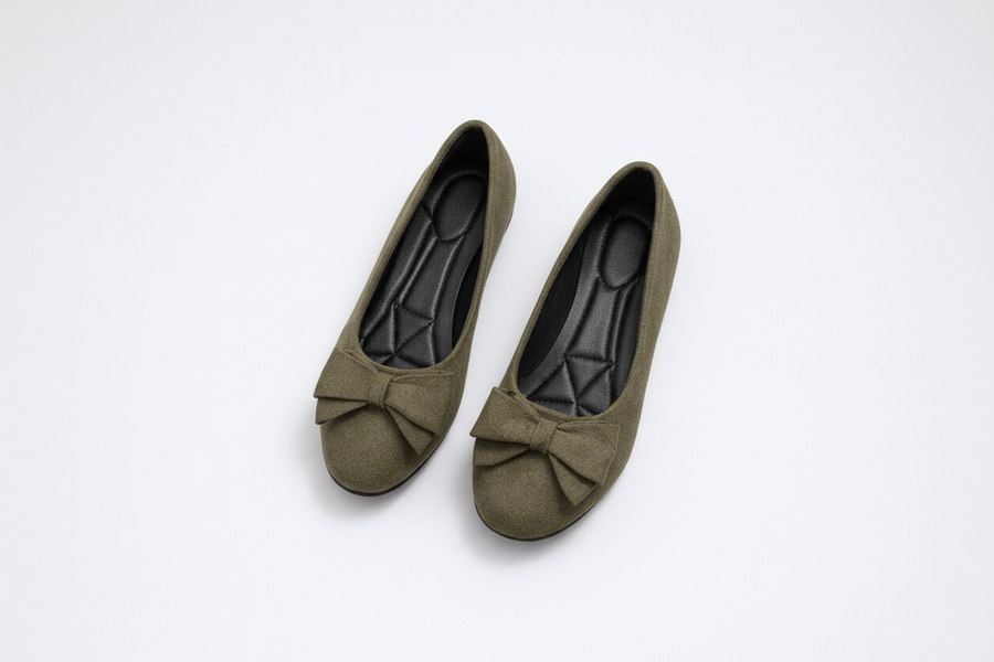 ALISHA | Elegant Velvet Ballerinas with Bow Detail
