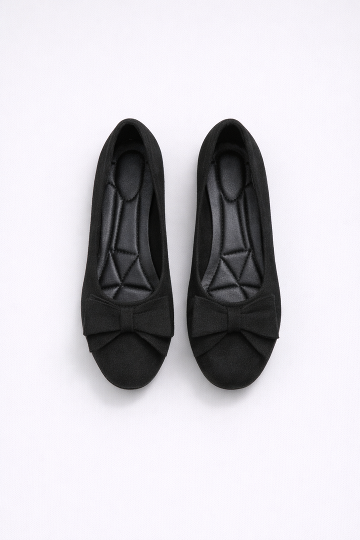 ALISHA | Elegant Velvet Ballerinas with Bow Detail
