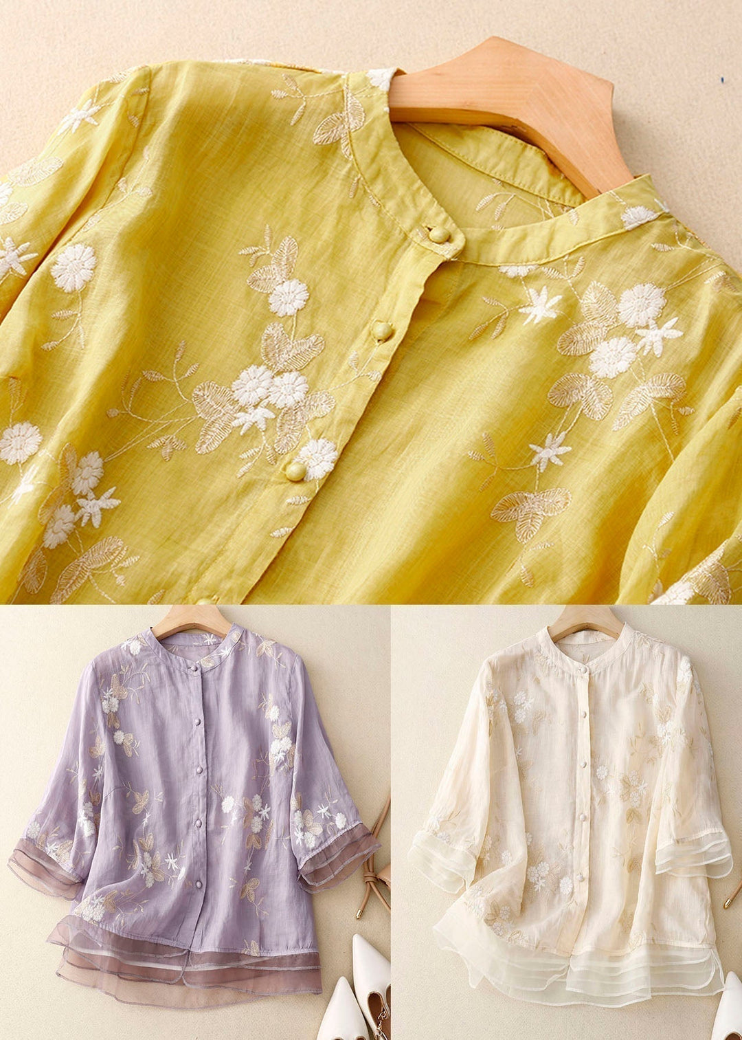 SHAYNE | Embroidered Floral Blouse