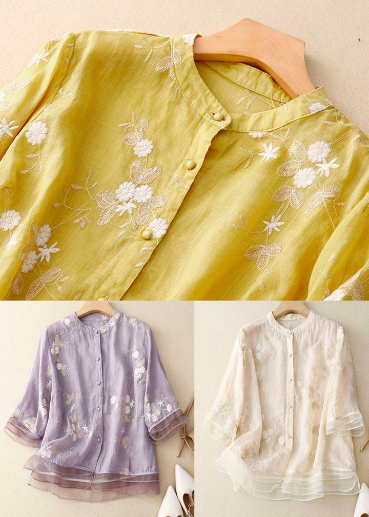 SHAYNE | Embroidered Floral Blouse
