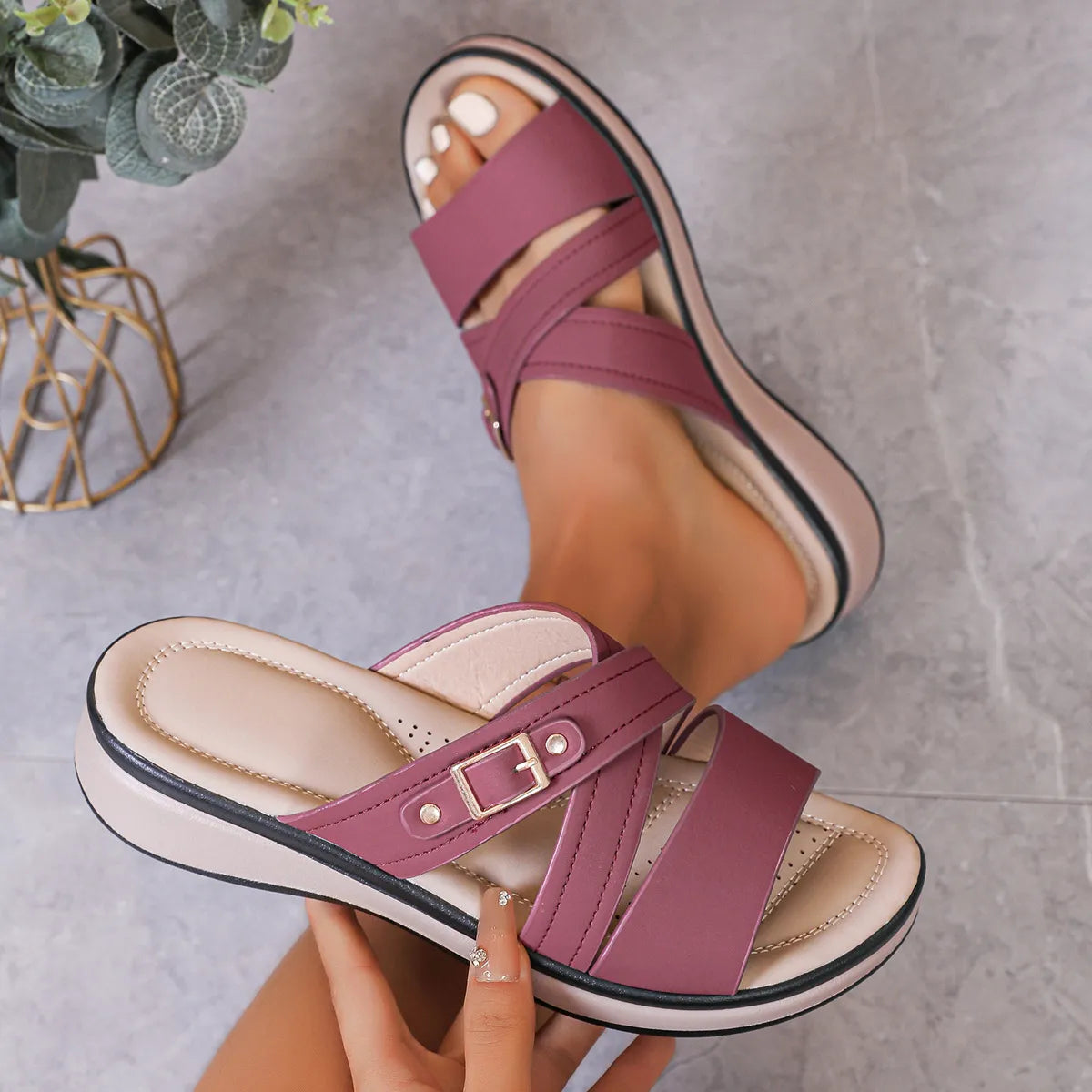 LEONIA | Casual Wedge Sandals