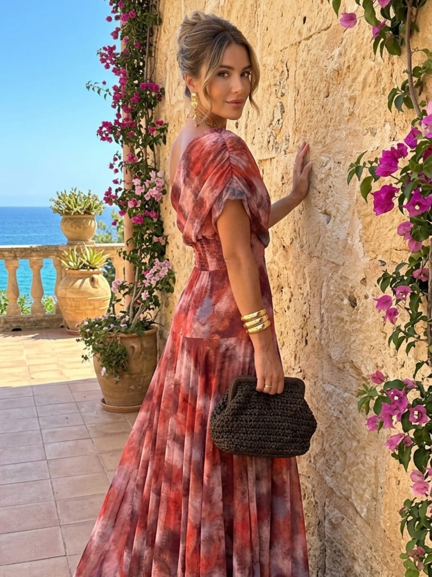MIRA | Long Low-Cut Dress