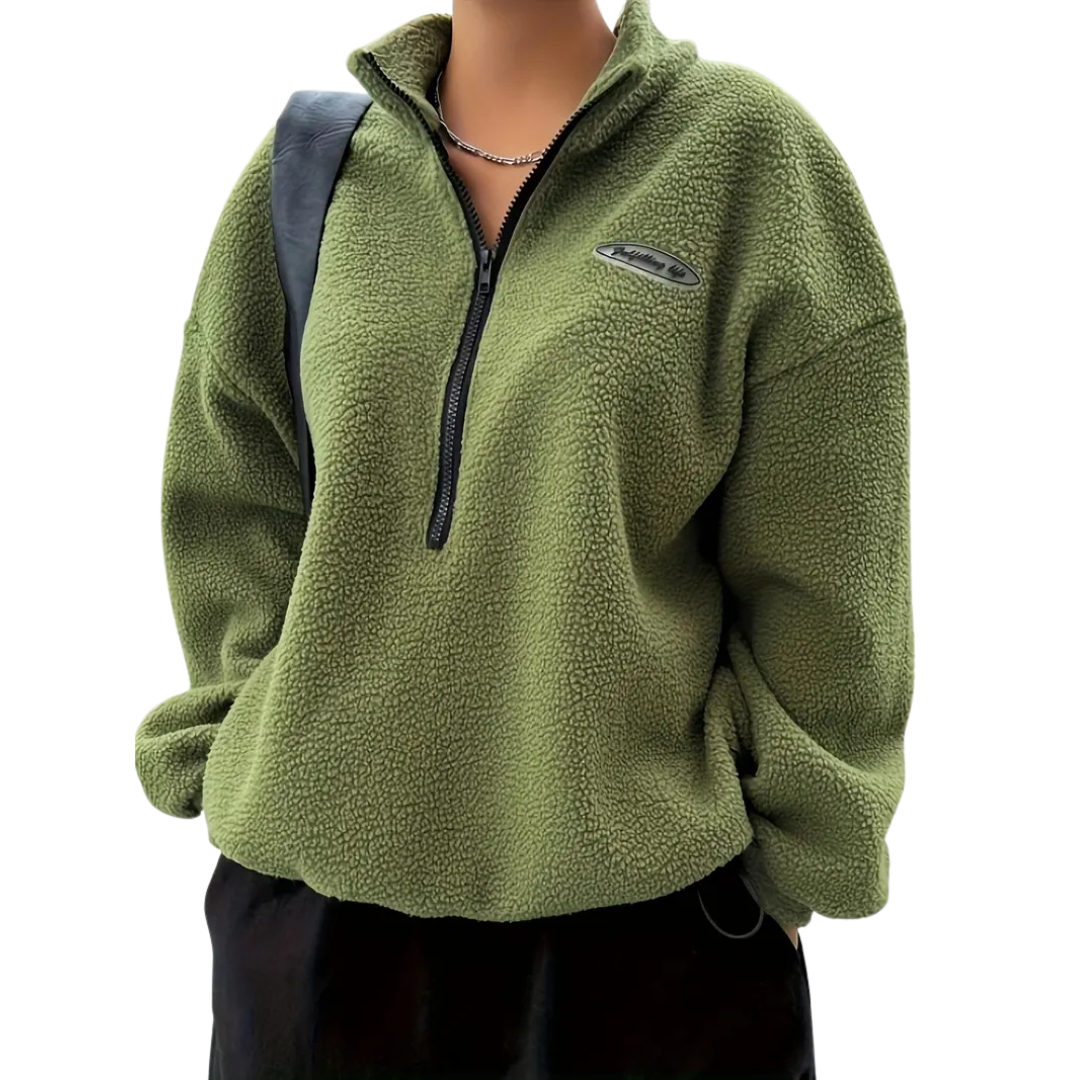 IVORY | Relaxed Fit Half Zip Casual Pullover