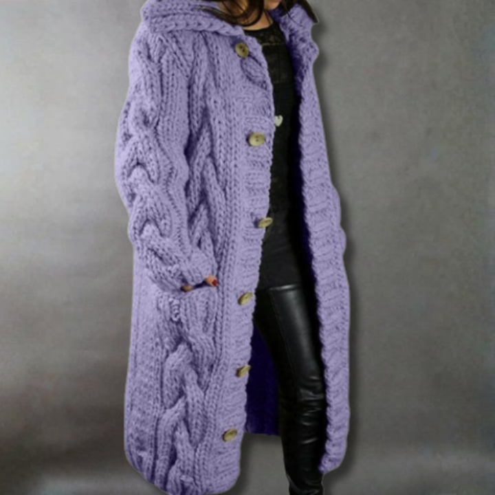 LARA | Elegant Cosy Cable-Knit Coat