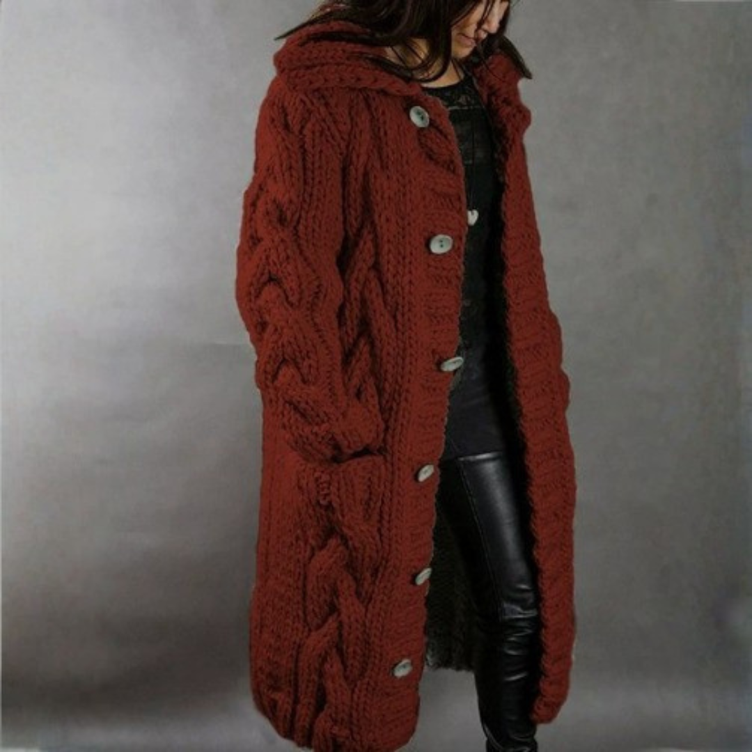 LARA | Elegant Cosy Cable-Knit Coat