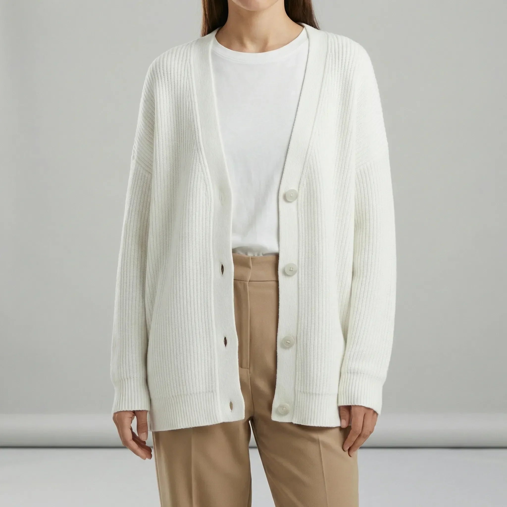 JAMILA | Oversized Ribbed Button-Front Cardigans