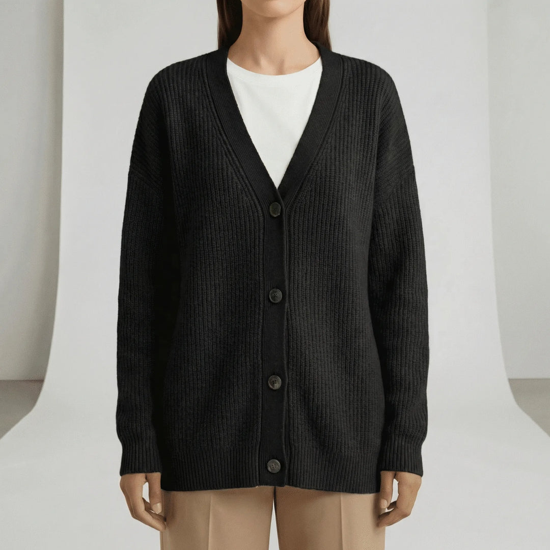 JAMILA | Oversized Ribbed Button-Front Cardigans