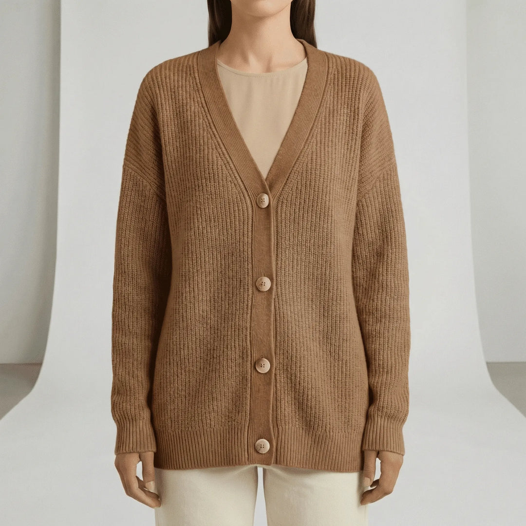 JAMILA | Oversized Ribbed Button-Front Cardigans