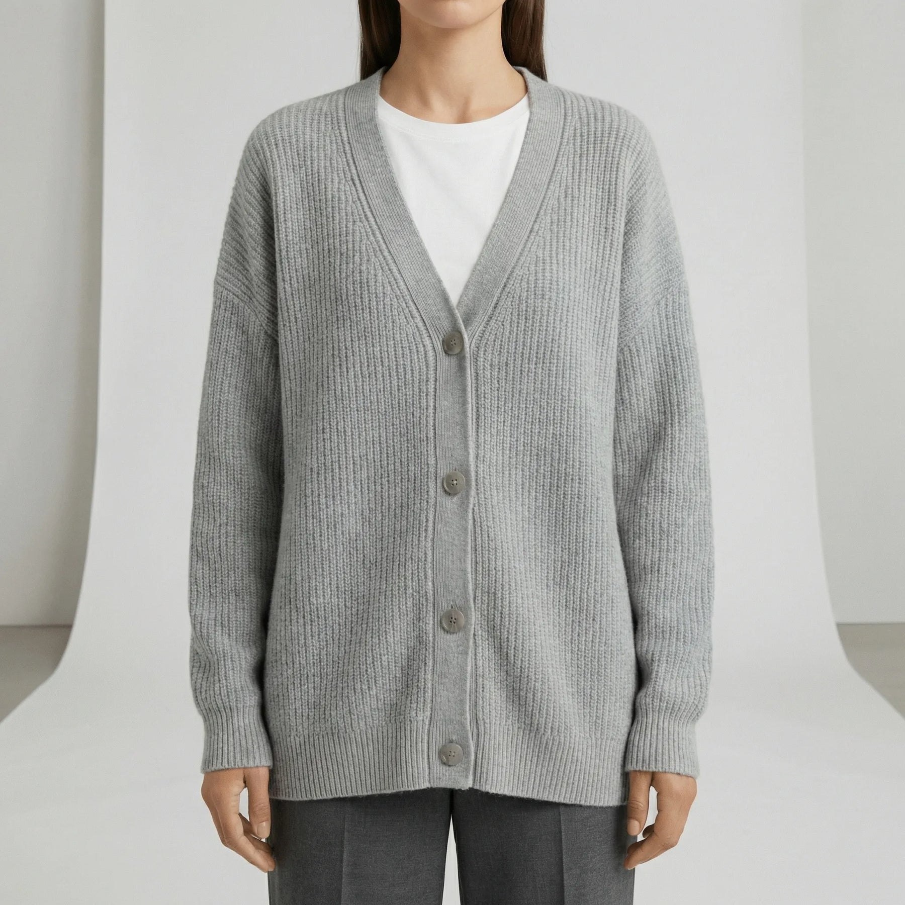 JAMILA | Oversized Ribbed Button-Front Cardigans
