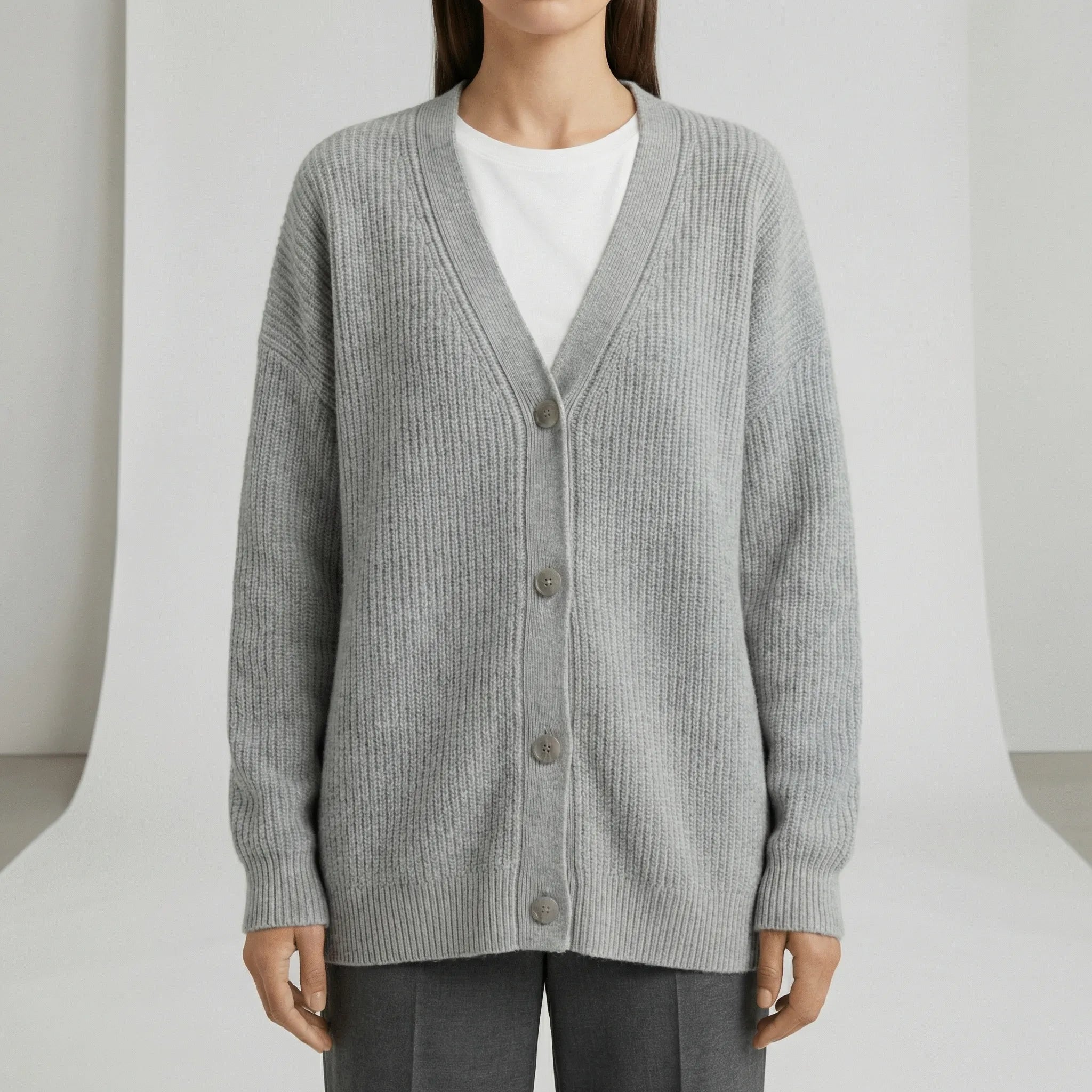 JAMILA | Oversized Ribbed Button-Front Cardigans