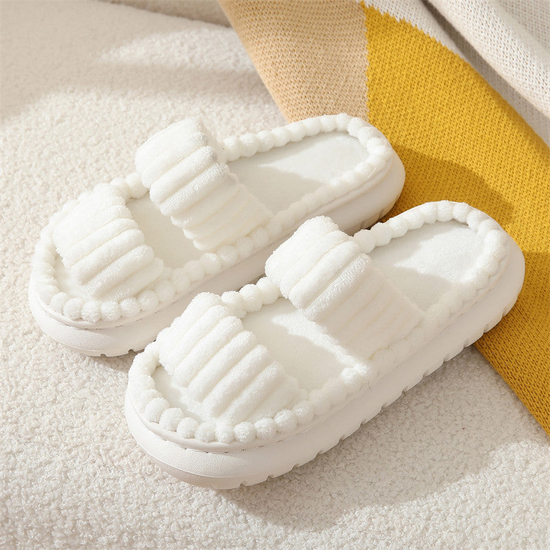 SIRA | Cozy Fluffy Open-Toe Home Slippers