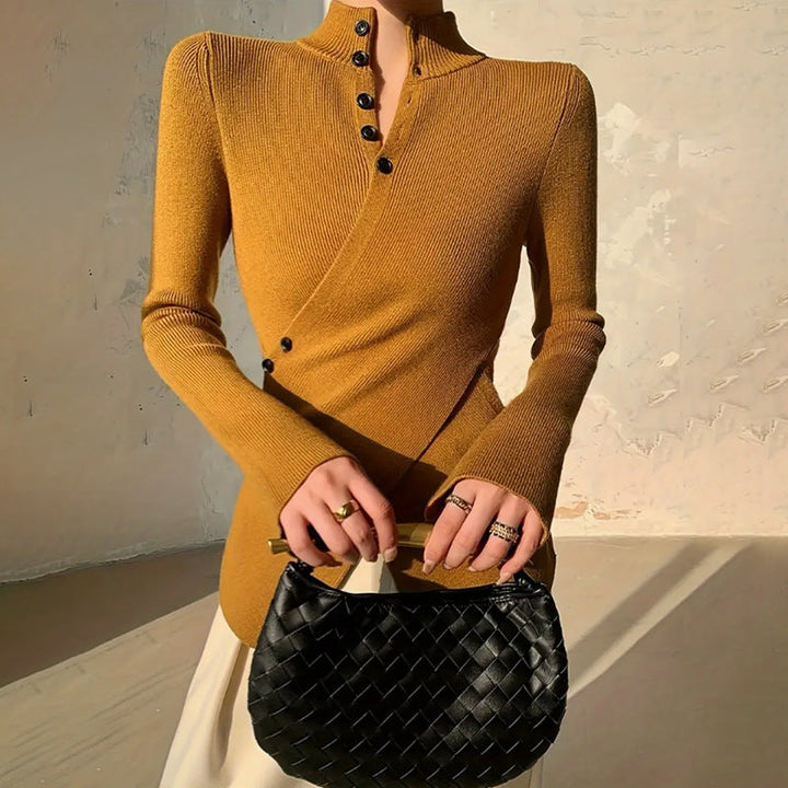 ALVIDA | Women's Mock Neck Wrap Sweater