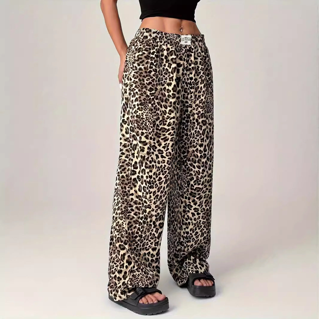 LIEZEL | Comfy Straight-Leg Leopard Print Pants