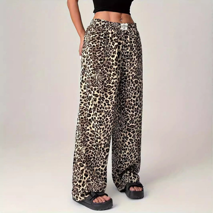 LIEZEL | Comfy Straight-Leg Leopard Print Pants