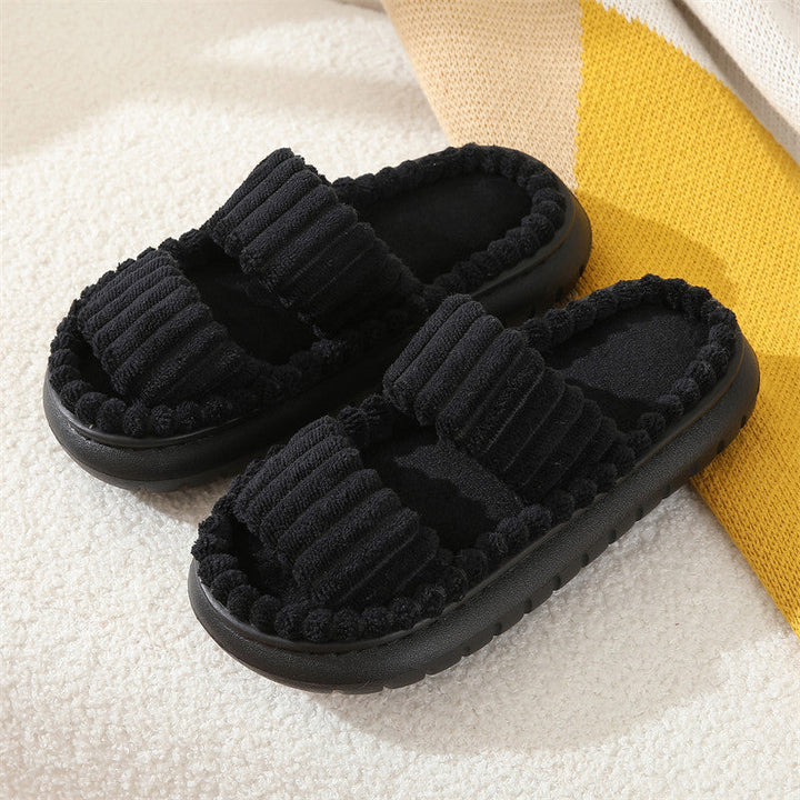 SIRA | Cozy Fluffy Open-Toe Home Slippers