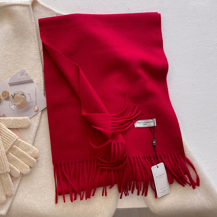 KHIONNE | Comfy Soft Plain Tassel Scarf Shawls