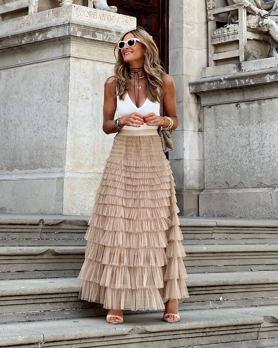 JOAN | Elegant Maxi Layered Cake Skirt