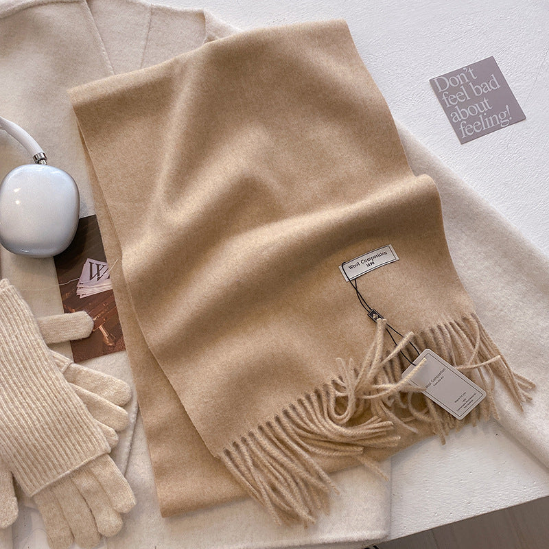 KHIONNE | Comfy Soft Plain Tassel Scarf Shawls