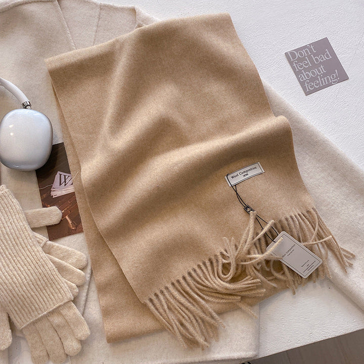 KHIONNE | Comfy Soft Plain Tassel Scarf Shawls