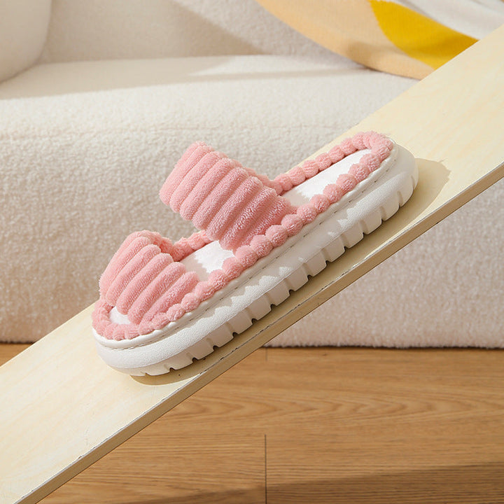 SIRA | Cozy Fluffy Open-Toe Home Slippers