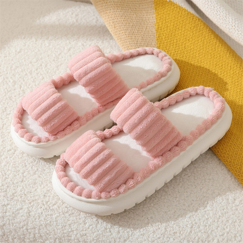 SIRA | Cozy Fluffy Open-Toe Home Slippers