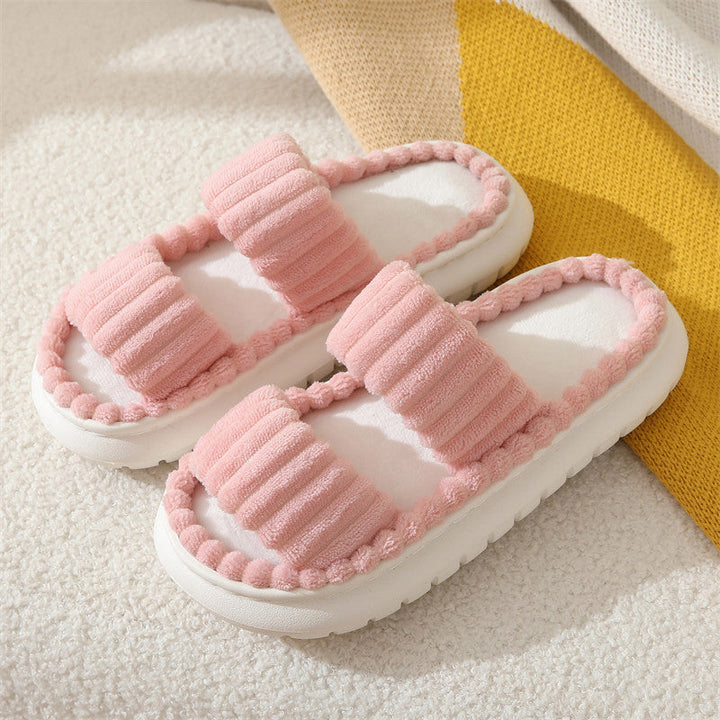SIRA | Cozy Fluffy Open-Toe Home Slippers