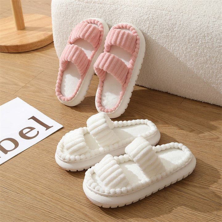 SIRA | Cozy Fluffy Open-Toe Home Slippers