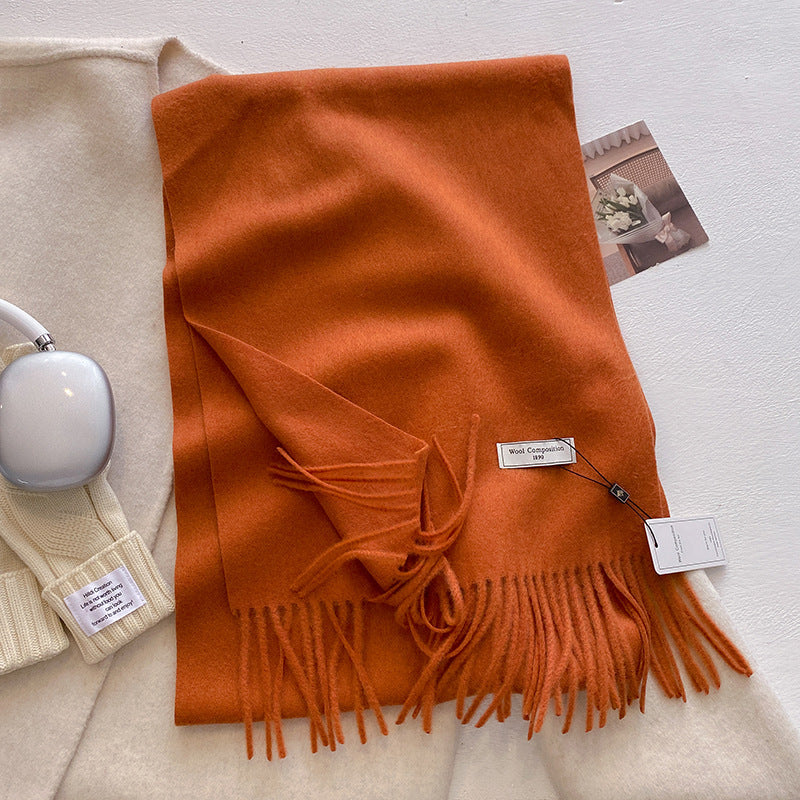 KHIONNE | Comfy Soft Plain Tassel Scarf Shawls
