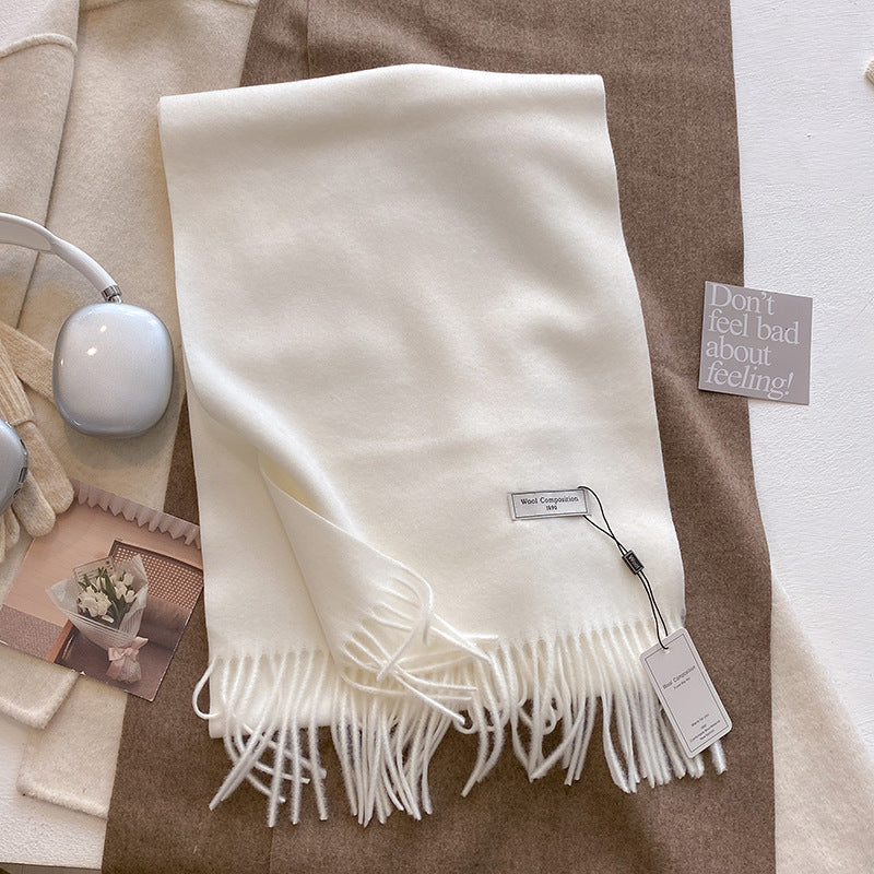 KHIONNE | Comfy Soft Plain Tassel Scarf Shawls