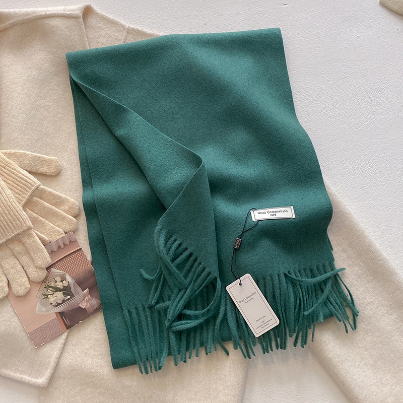 KHIONNE | Comfy Soft Plain Tassel Scarf Shawls