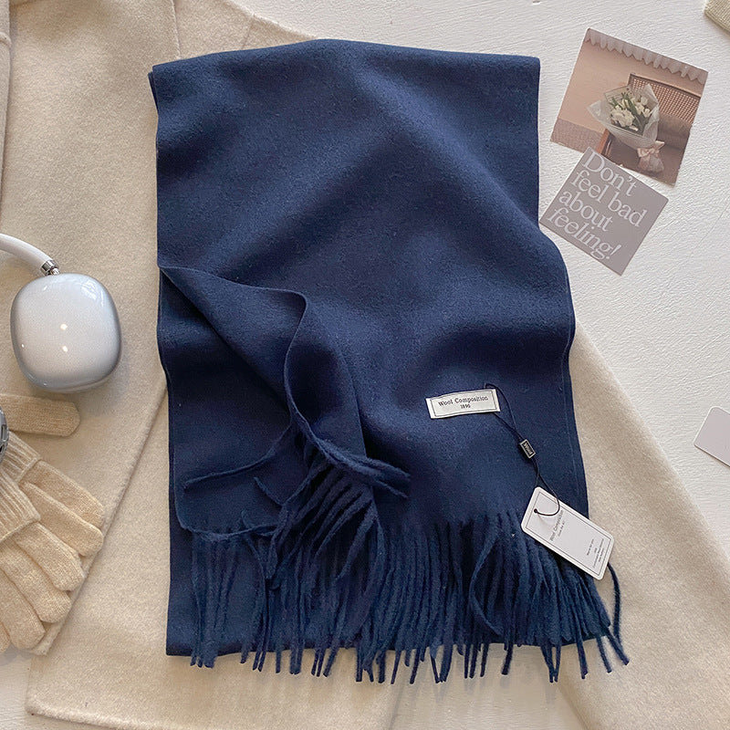 KHIONNE | Comfy Soft Plain Tassel Scarf Shawls