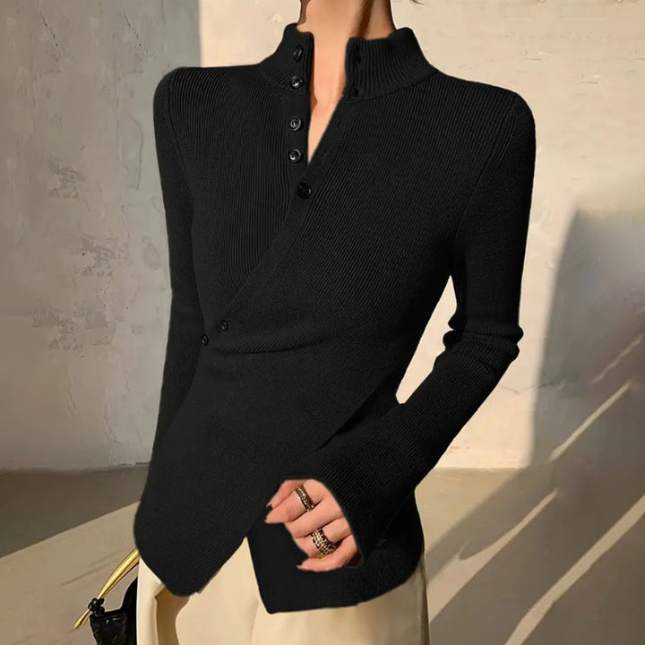 ALVIDA | Women's Mock Neck Wrap Sweater