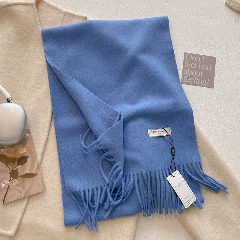KHIONNE | Comfy Soft Plain Tassel Scarf Shawls