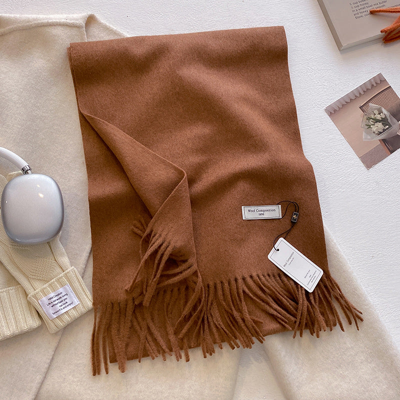 KHIONNE | Comfy Soft Plain Tassel Scarf Shawls