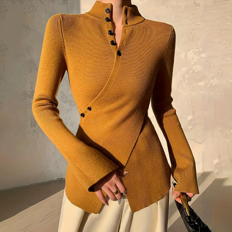 ALVIDA | Women's Mock Neck Wrap Sweater