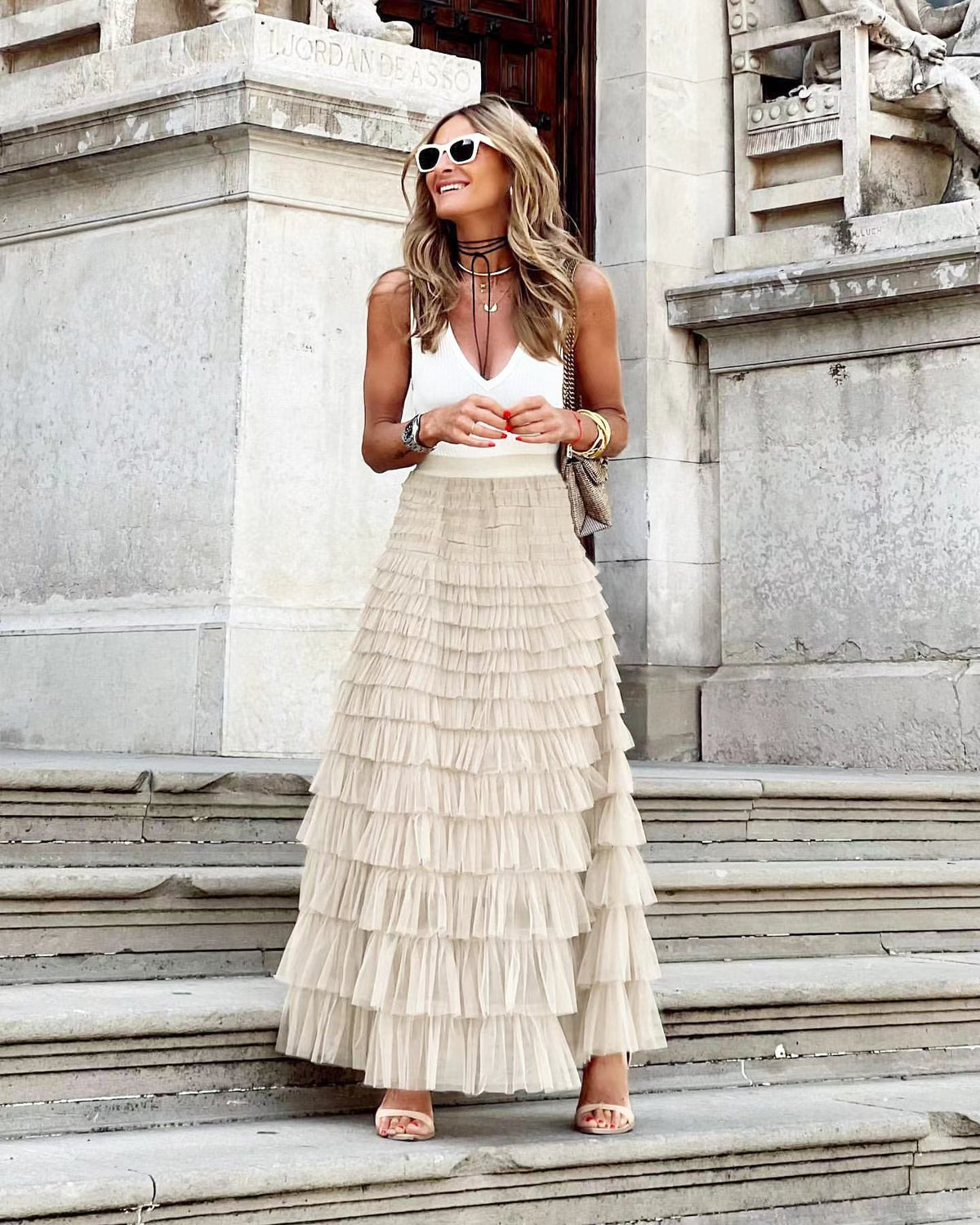 JOAN | Elegant Maxi Layered Cake Skirt