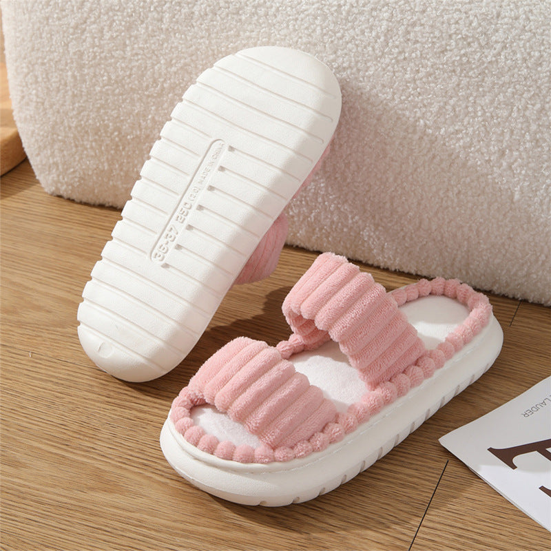 SIRA | Cozy Fluffy Open-Toe Home Slippers