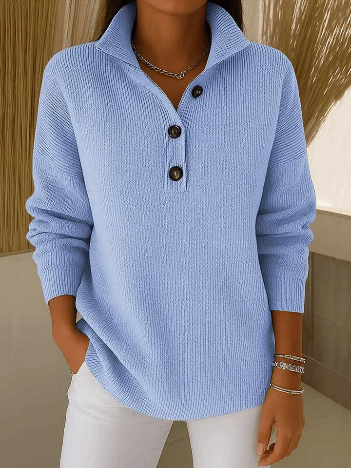 FELISHA | V-Neck Polo Sweater