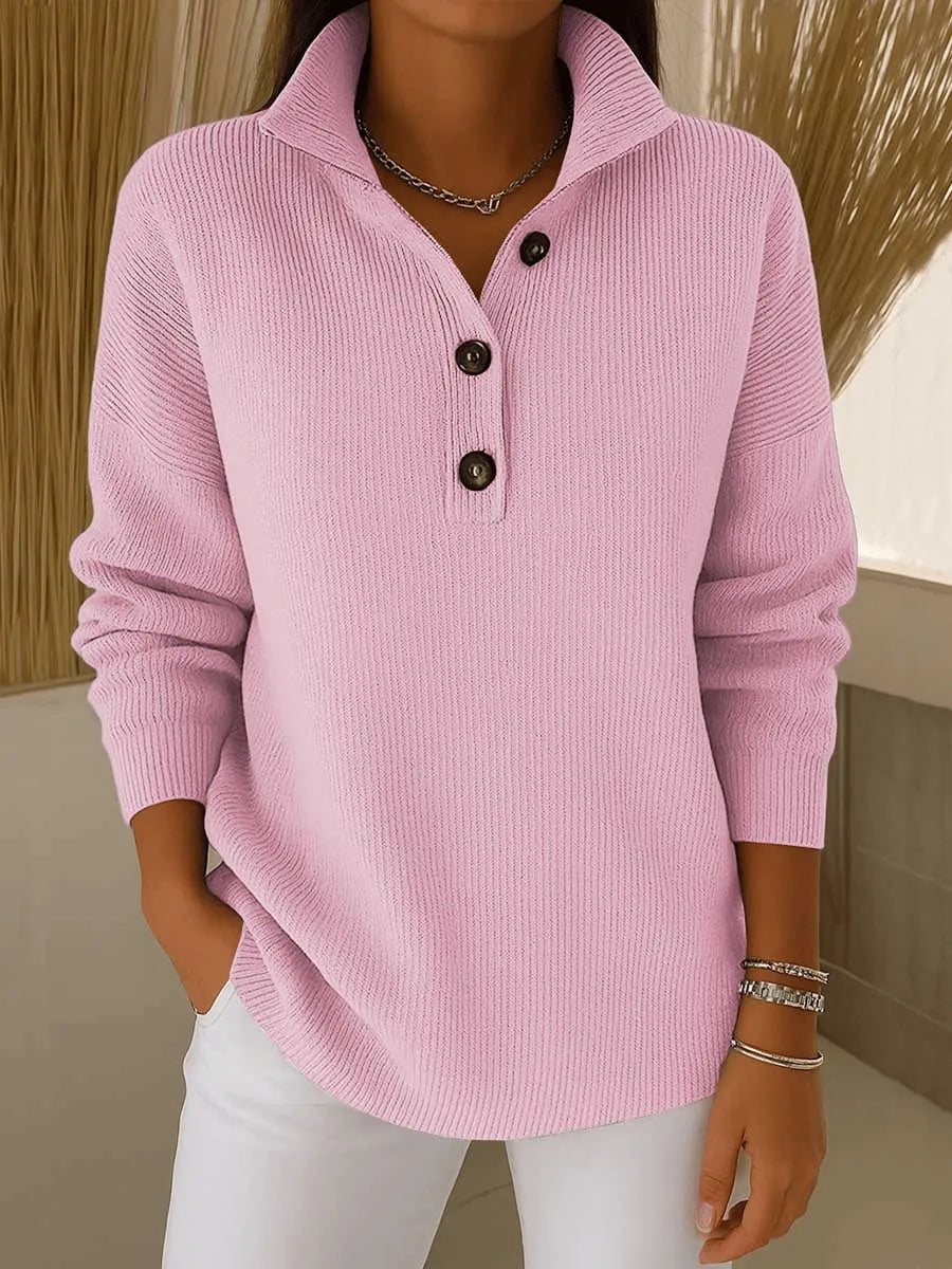 FELISHA | V-Neck Polo Sweater