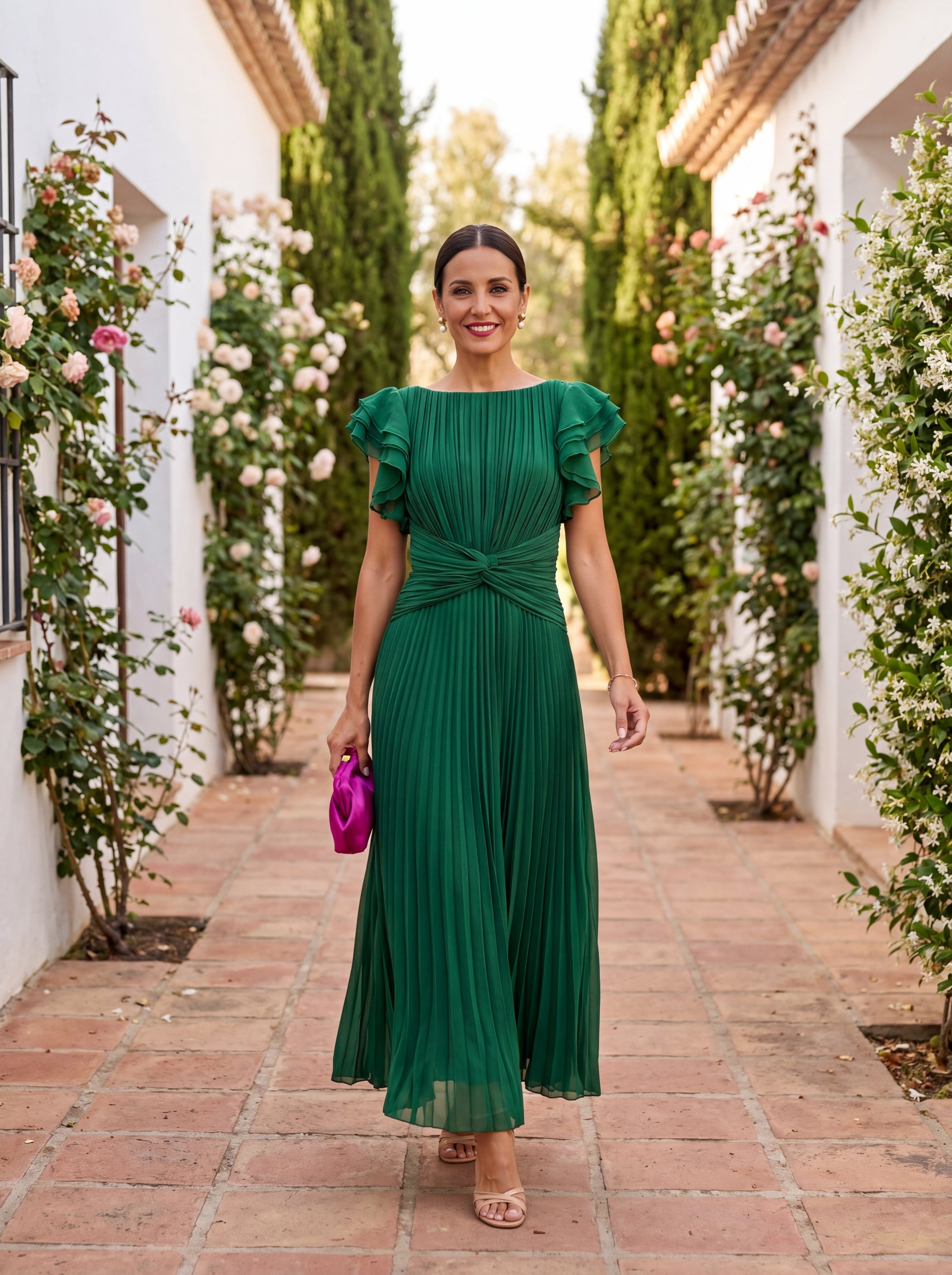 ROSA | Elegant Pleated Midi Dress