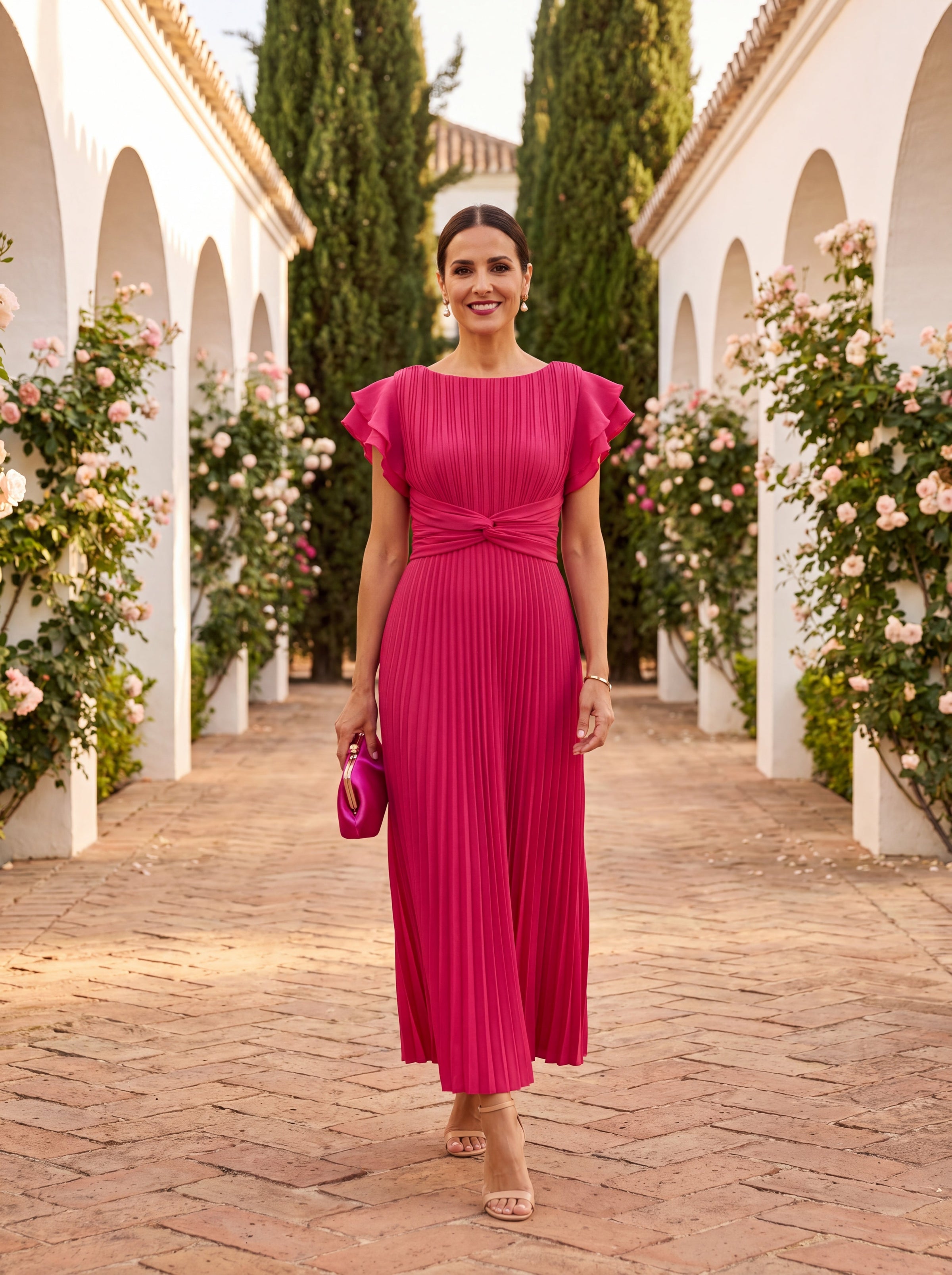 ROSA | Elegant Pleated Midi Dress