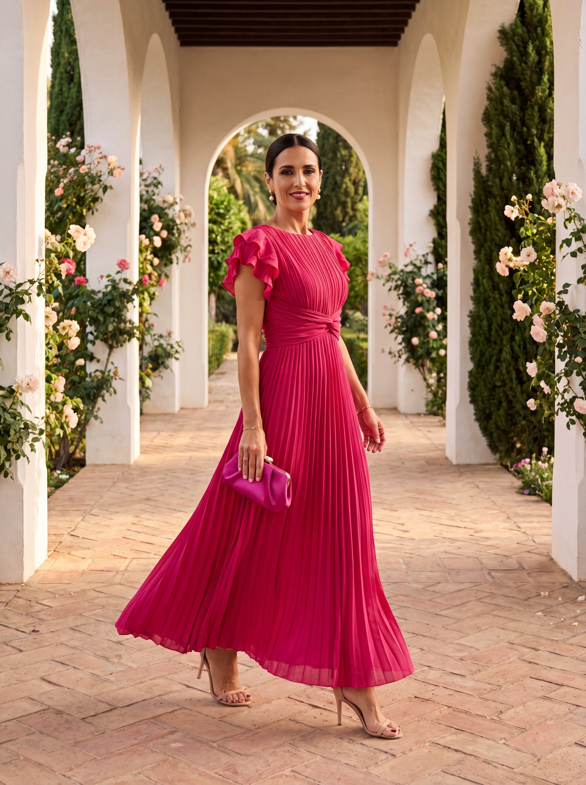 ROSA | Elegant Pleated Midi Dress