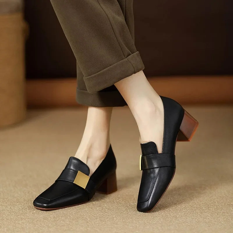 EMMA | Metallic Accent Loafers