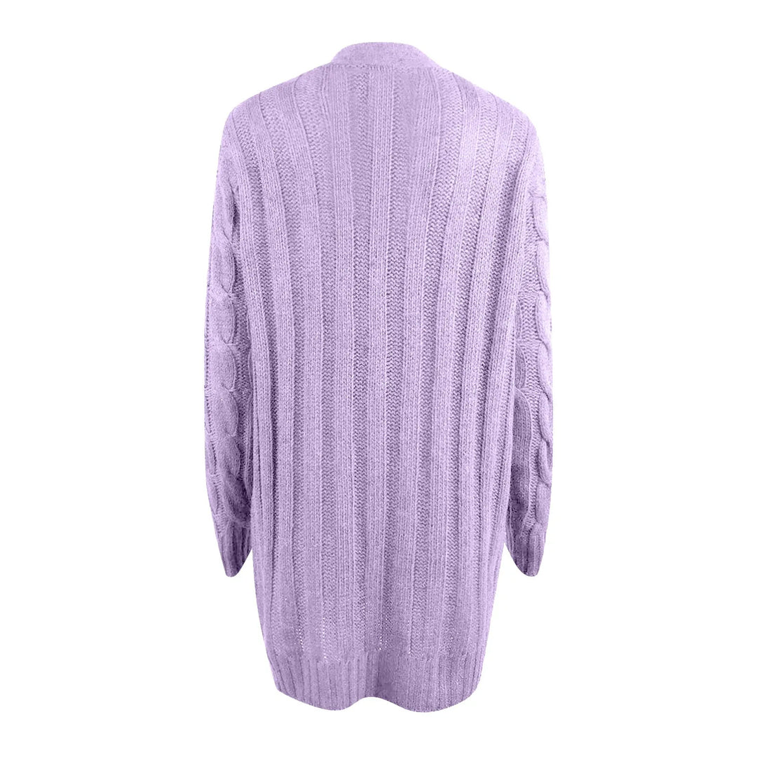 KAREN | Cable Knit Button-Down Pocket Women's Cardigans