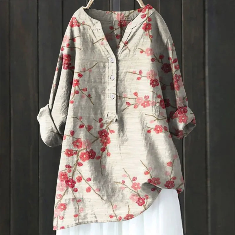 CILLIA | Floral Button-Down Blouse