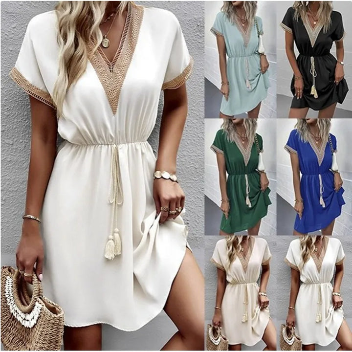 ISLA | Chic V-Neck Boho Dress